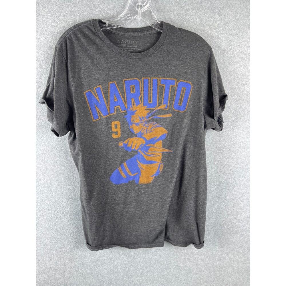 Naruto 9 Anime T Shirt Men's Size M Gray Shippuden Collection Graphic Tee